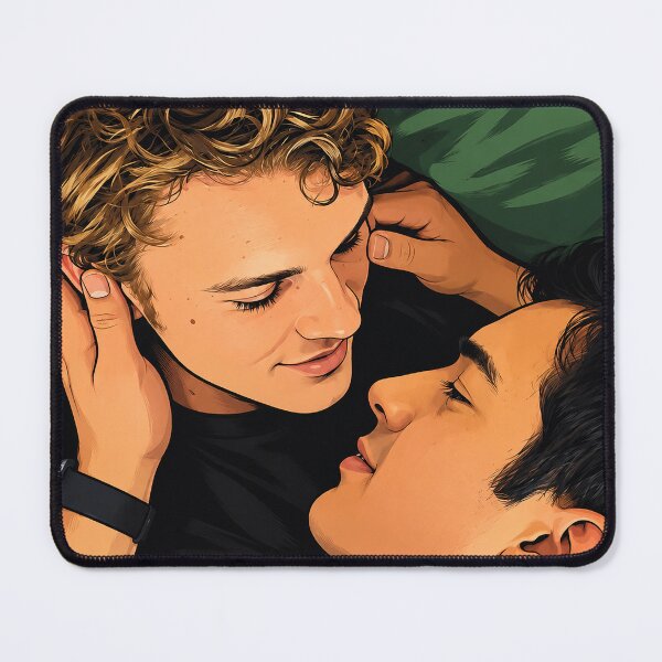 Item preview, Passionate look between Shane (Hudson Williams) and Ilya (Connor Storrie) from Heated Rivalry - Fan art designed and sold by PopCultureAndStuff.