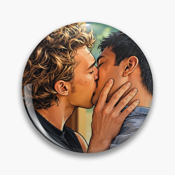 Item preview, Passionate kiss between Shane (Hudson Williams) and Ilya (Connor Storrie) from Heated Rivalry - Fan art designed and sold by PopCultureAndStuff.