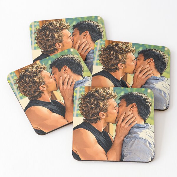 Item preview, Passionate kiss between Shane (Hudson Williams) and Ilya (Connor Storrie) from Heated Rivalry - Fan art designed and sold by PopCultureAndStuff.