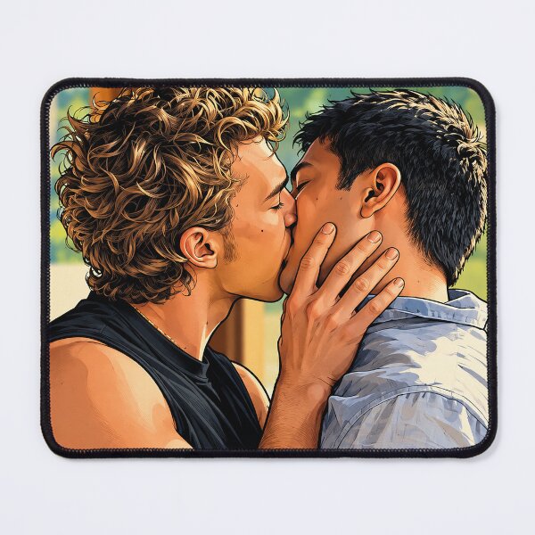 Item preview, Passionate kiss between Shane (Hudson Williams) and Ilya (Connor Storrie) from Heated Rivalry - Fan art designed and sold by PopCultureAndStuff.