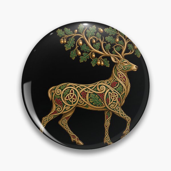 Item preview, Celtic stag with oak trees and interlacing patterns designed and sold by lAnJefurtifeu.