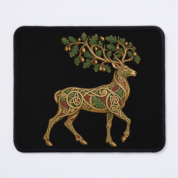 Item preview, Celtic stag with oak trees and interlacing patterns designed and sold by lAnJefurtifeu.