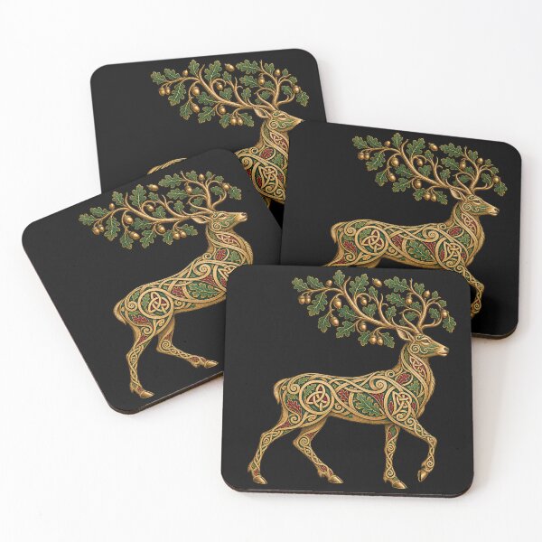 Item preview, Celtic stag with oak trees and interlacing patterns designed and sold by lAnJefurtifeu.