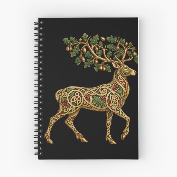 Item preview, Celtic stag with oak trees and interlacing patterns designed and sold by lAnJefurtifeu.