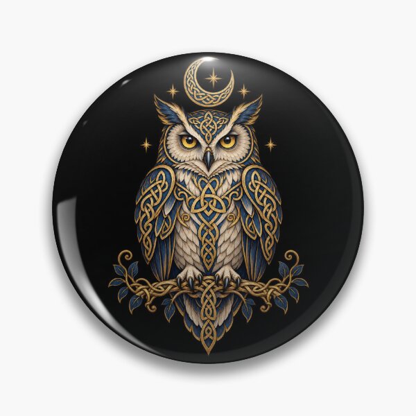 Item preview, Celtic owl under the crescent moon designed and sold by lAnJefurtifeu.