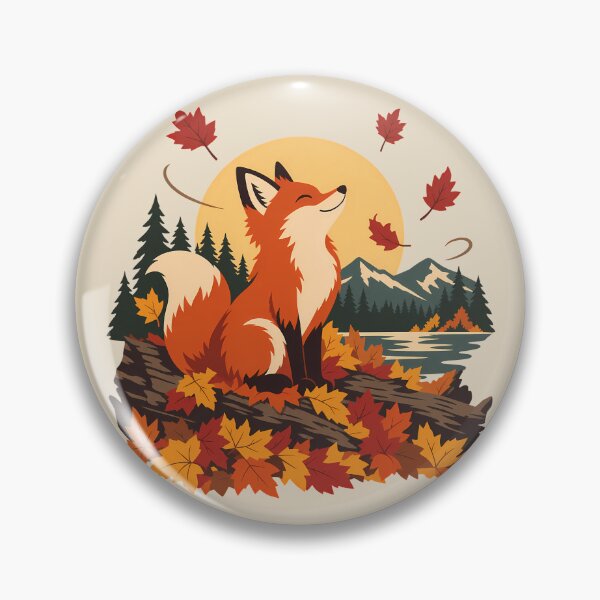 Item preview, Autumn Fox Lake Forest Landscape Nature Graphic designed and sold by karamram.