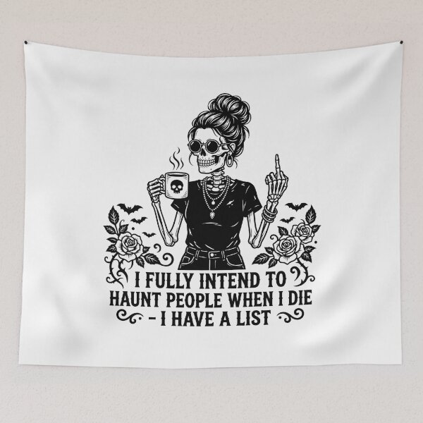 Item preview, I Fully Intend to Haunt People When I Die Funny Gothic Skeleton designed and sold by w66aboo.