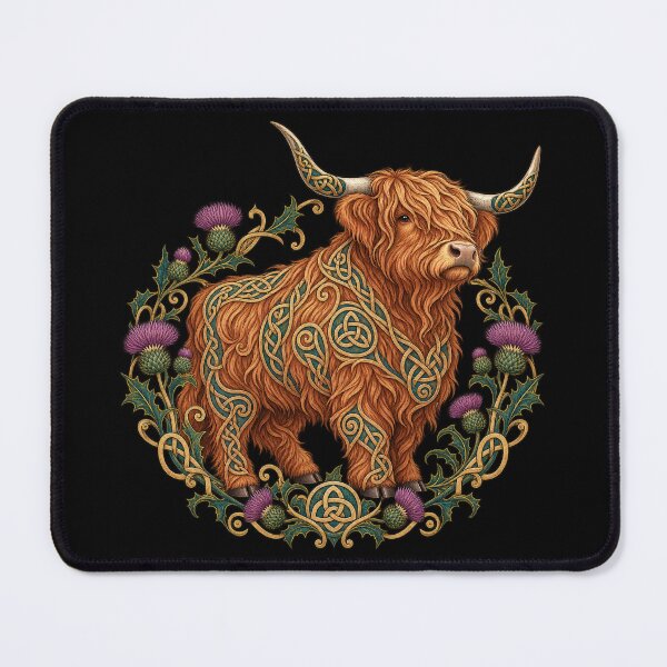 Item preview, Celtic Highland Cow with Thistles designed and sold by lAnJefurtifeu.