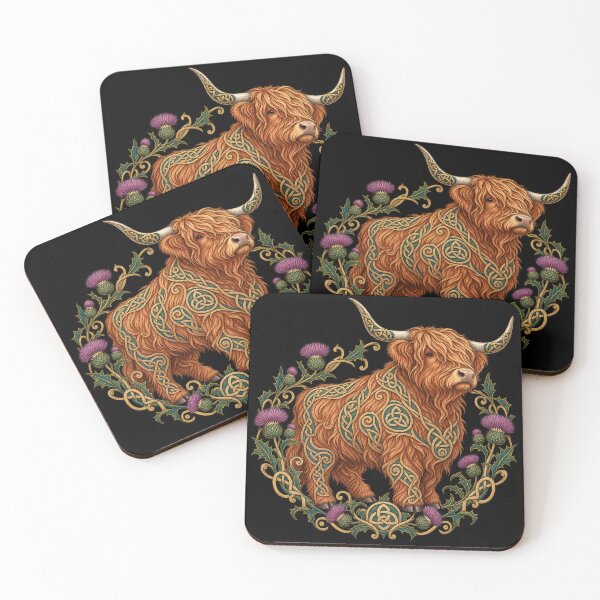 Item preview, Celtic Highland Cow with Thistles designed and sold by lAnJefurtifeu.