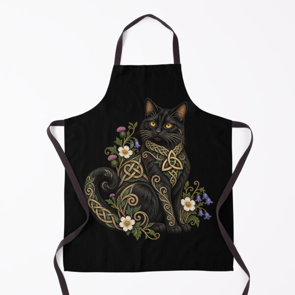 Item preview, Celtic black cat with wildflowers designed and sold by lAnJefurtifeu.