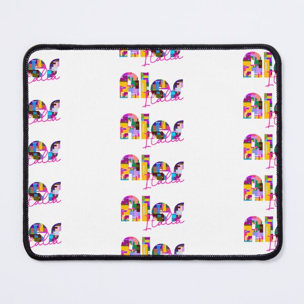 Item preview, Ales, Oristano, Italy, Italia, colorful typography design for travellers designed and sold by Wanderful-roads.