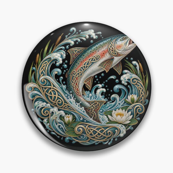 Item preview, Celtic salmon in the river's meanders designed and sold by lAnJefurtifeu.