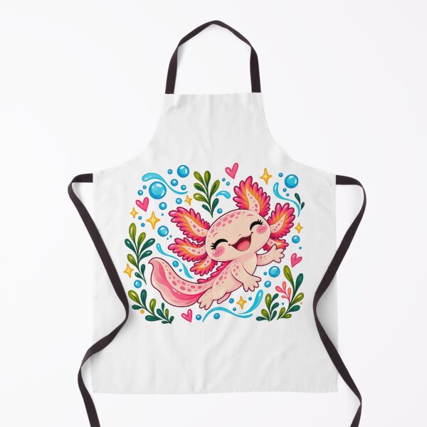Item preview, Cute Pink Axolotl Folk Art Illustration designed and sold by FavePopCulture.