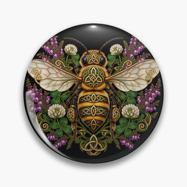 Item preview, Celtic bee among heather and clover designed and sold by lAnJefurtifeu.