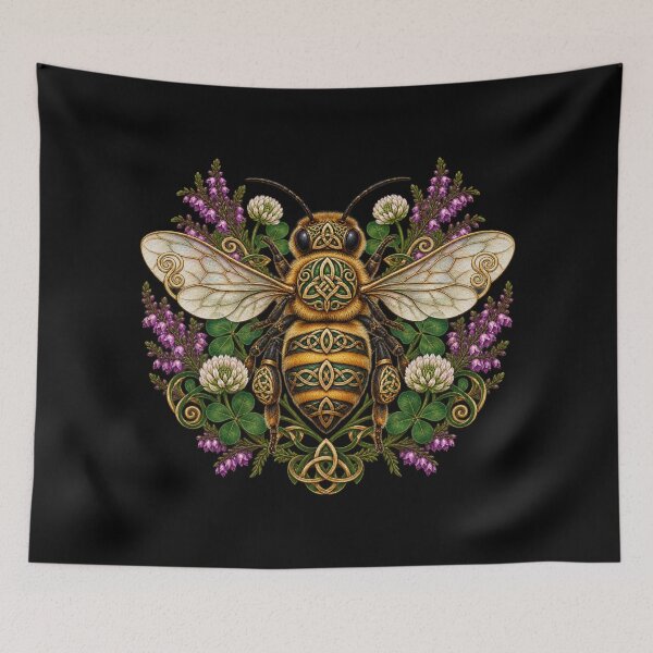 Item preview, Celtic bee among heather and clover designed and sold by lAnJefurtifeu.