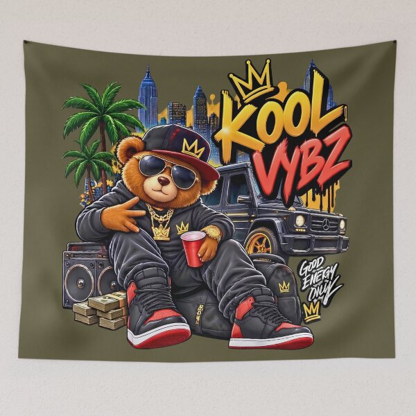 Item preview, Good Energy Only - Kool Vybz Urban Teddy Bear with Luxury Car and Cityscape designed and sold by digitalbob60.