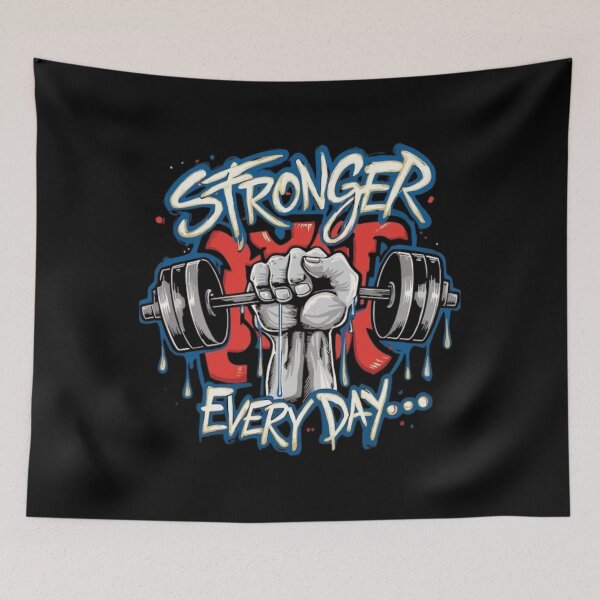 Item preview, Stronger Every Day – Weightlifting Fitness Motivation Gym Workout Design designed and sold by anemiche.
