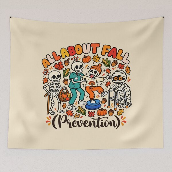 Item preview, All About Fall Prevention Thanksgiving Skeleton Rehab Humor designed and sold by AmiGraph.