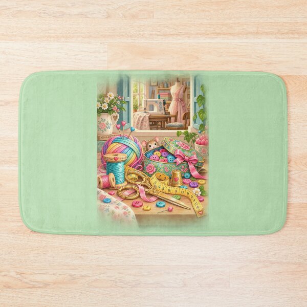 Item preview, Vintage and Charming Sewing Room – Green designed and sold by JessouArt.