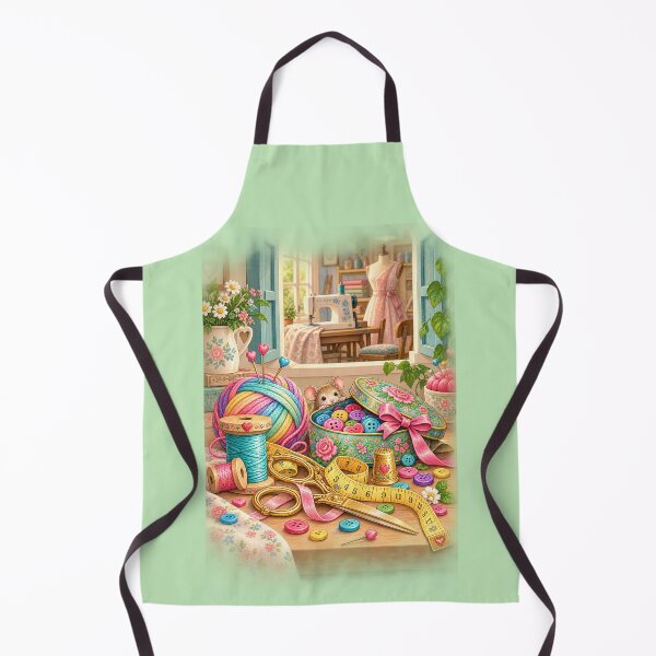 Item preview, Vintage and Charming Sewing Room – Green designed and sold by JessouArt.