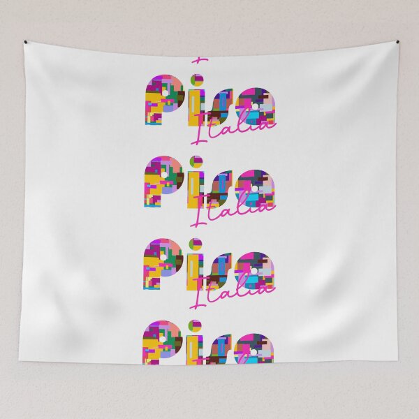 Item preview, Pisa, Italy, Italia, colorful typography design for travellers designed and sold by Wanderful-roads.