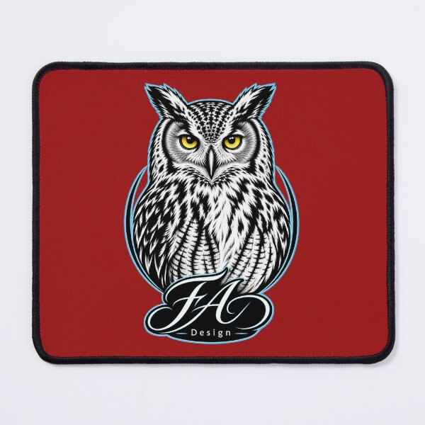 Item preview, Elegant Owl Blue and Yellow Emblem designed and sold by FeyArteDesigns.