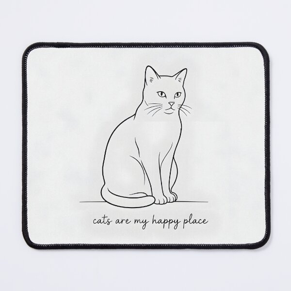 Item preview, Cats Are My Happy Place - Line Art Design designed and sold by SimpleLinesCo.