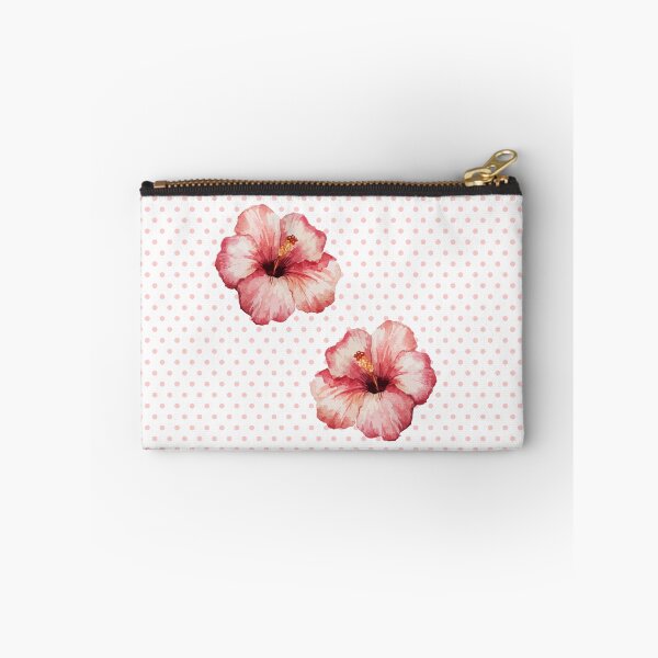 Item preview, Pink Hibiscus Flowers On a Polka Dot Pattern designed and sold by faithinkindness.