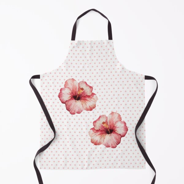 Item preview, Pink Hibiscus Flowers On a Polka Dot Pattern designed and sold by faithinkindness.