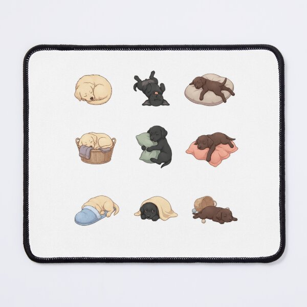Item preview, Sleepy Labrador Retriever Puppies Naptime Cozy Dog Art Sticker designed and sold by mood-draftsman.