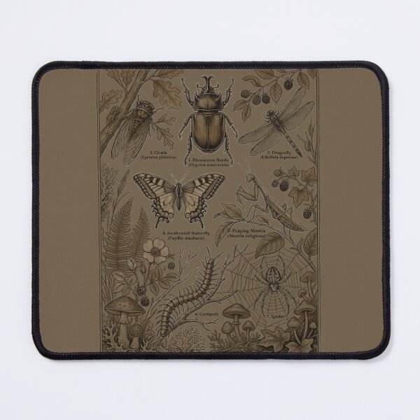 Item preview, Vintage Entomology Insects Mushrooms Botanical Nature Collage designed and sold by w66aboo.