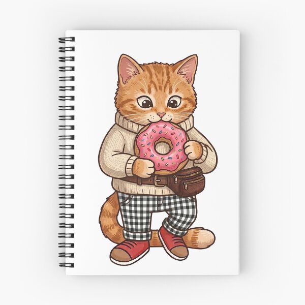 Item preview,  Stylish Cozy Ginger Cat with a Donut by PanaluPrint designed and sold by PanaluPrint .