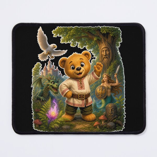 Item preview, Slavic Folklore Teddy Bear Poland Legends Wawel Dragon Mermaid designed and sold by MirengLab.