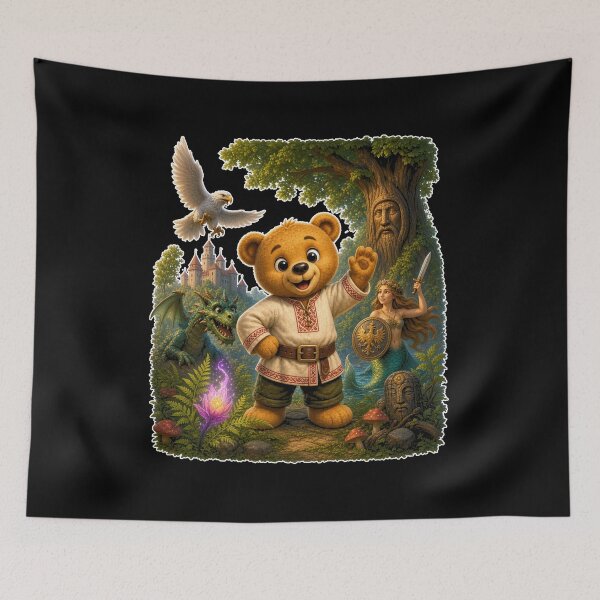 Item preview, Slavic Folklore Teddy Bear Poland Legends Wawel Dragon Mermaid designed and sold by MirengLab.