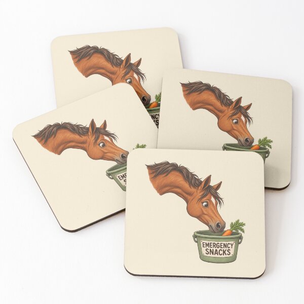 Item preview, Emergency Snacks Horse and Carrot - Funny Equestrian Art designed and sold by Glottopia.