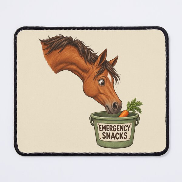 Item preview, Emergency Snacks Horse and Carrot - Funny Equestrian Art designed and sold by Glottopia.