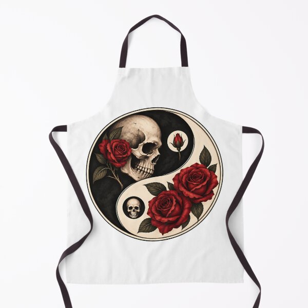 Item preview, Skull and Roses Yin Yang – Gothic Floral Balance designed and sold by Digital Culture Studio.