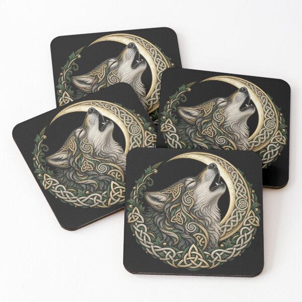 Item preview, Celtic wolf howling under the moon designed and sold by lAnJefurtifeu.