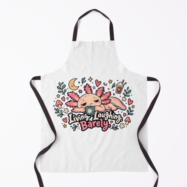 Item preview, Living. Laughing. Barely. Pink Axolotl Folk Art Illustration designed and sold by FavePopCulture.