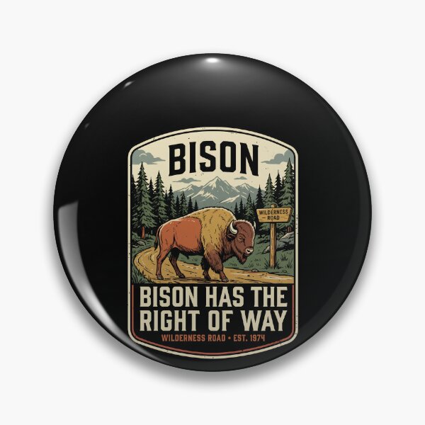 Item preview, Bison Has The Right Of Way Vintage Yellowstone National Park designed and sold by VinsendDraconi.