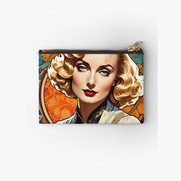 Item preview, Carole Lombard - Oblique Ink and Floral #24004 - Hollywood Legends Art Nouveau Illustration designed and sold by centuryretromedia.