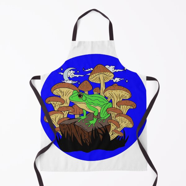 Item preview, Mushroom Frog Under the Moon Blue Background designed and sold by Silverwolf144.