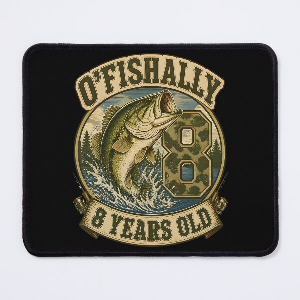 Item preview, Ofishally 8 Years Old Fishing 8th Birthday Retro Gifts designed and sold by LeSoniPapaPrint.