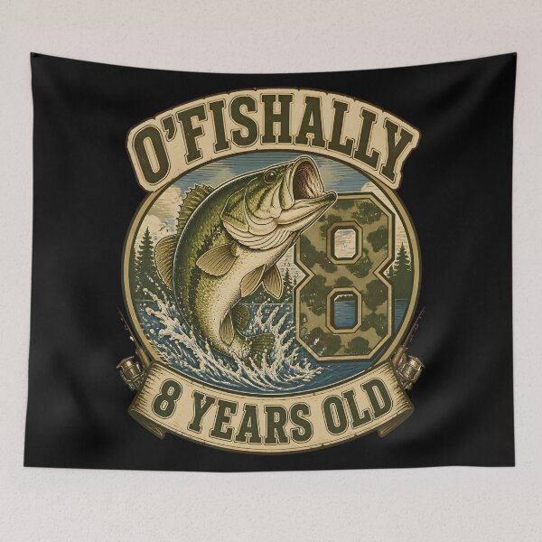 Item preview, Ofishally 8 Years Old Fishing 8th Birthday Retro Gifts designed and sold by LeSoniPapaPrint.
