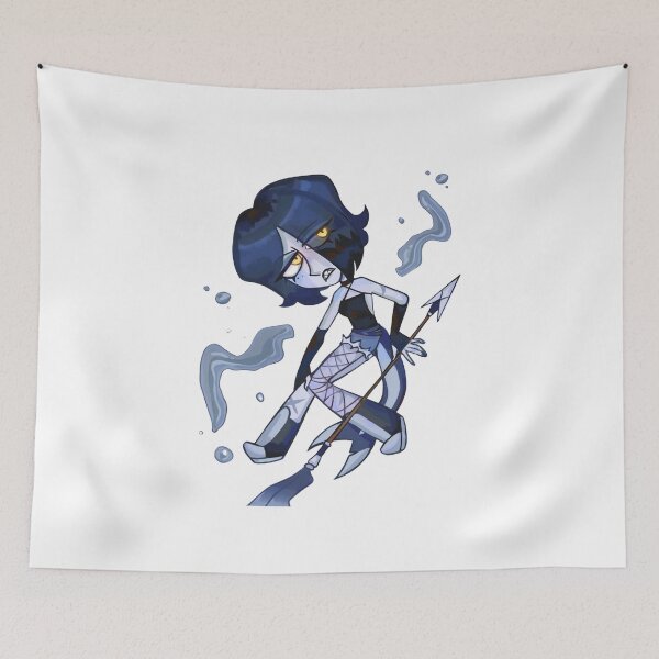 Item preview, Blue Aquatic Demon Girl Spear Cartoon designed and sold by DfaterTome.