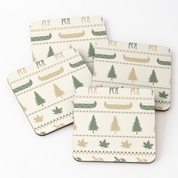 Item preview, Cabincore Moose Stripes in Cream + Leaf Green + Buckskin designed and sold by YesterdayColl.