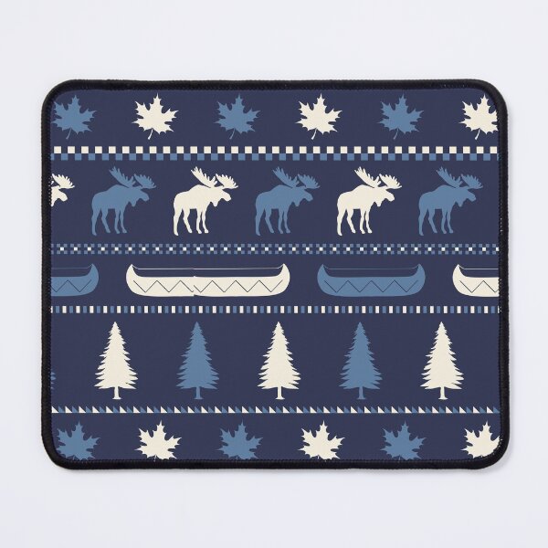 Item preview, Cabincore Moose Stripes in Blue + Navy + Cream designed and sold by YesterdayColl.