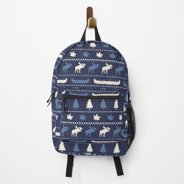 Item preview, Cabincore Moose Stripes in Blue + Navy + Cream designed and sold by YesterdayColl.