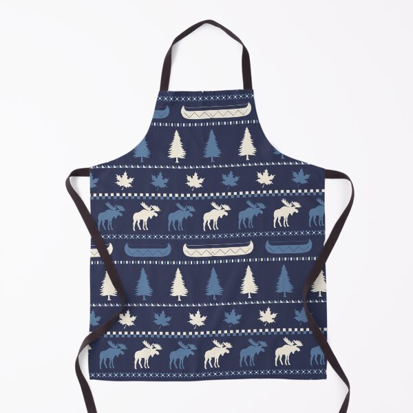 Item preview, Cabincore Moose Stripes in Blue + Navy + Cream designed and sold by YesterdayColl.