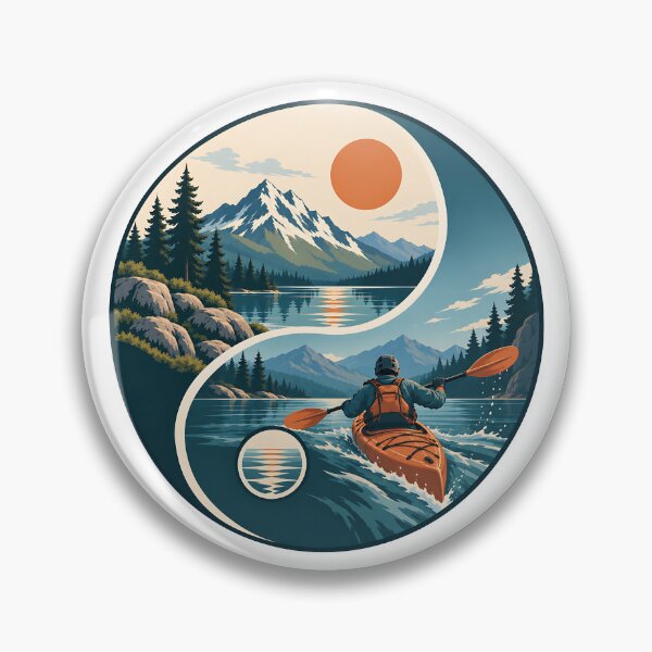 Item preview, Kayaking Yin Yang – Alpine Lake Outdoor Adventure designed and sold by Digital Culture Studio.